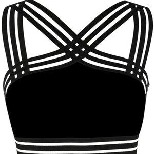 Hilor Women's One Piece Swimwear Front Crossover Swimsuit Black Size 14/XL